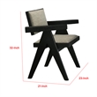 Toty Dining Armchair Set of 2-Curved Arms-Angled Rear Legs-Gray Fabric