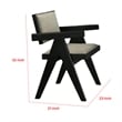 Toty Dining Armchair Set of 2-Curved Arms-Angled Rear Legs-Gray Fabric