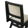 Toty Side Dining Chair Set of 2-Inverted Angled Legs-Black Wood-Gray Fabric
