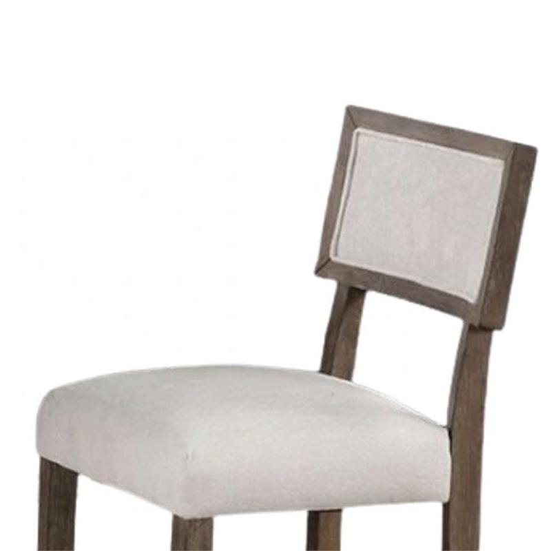 Asten Side Dining Chair Set of 2-Curved Back-Dark Walnut Brown-Gray Seat