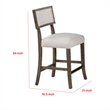 Asten Side Dining Chair Set of 2-Curved Back-Dark Walnut Brown-Gray Seat