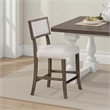Asten Side Dining Chair Set of 2-Curved Back-Dark Walnut Brown-Gray Seat