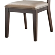 Witzy Side Dining Chair Set of 2-Dark Brown Solid Poplar Wood-Gray