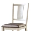 Witzy Side Dining Chair Set of 2-Faceted Panel Back-White Wood-Gray