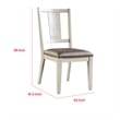 Witzy Side Dining Chair Set of 2-Faceted Panel Back-White Wood-Gray