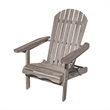 Geli Outdoor Adirondack Chair-Slatted Back-Gray Eucalyptus Wood