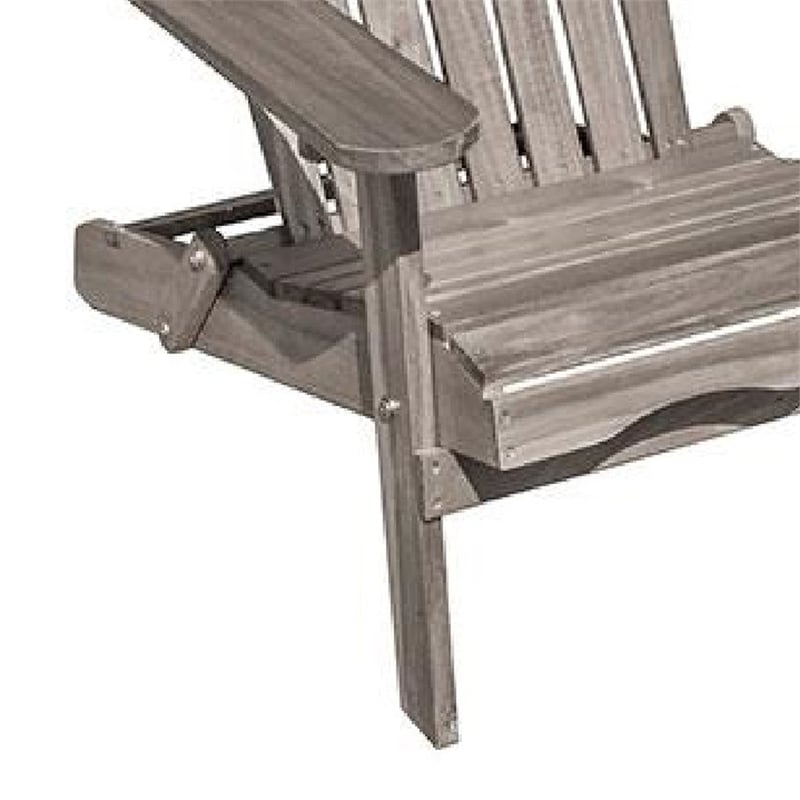Geli Outdoor Adirondack Chair-Slatted Back-Gray Eucalyptus Wood