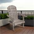 Geli Outdoor Adirondack Chair-Slatted Back-Gray Eucalyptus Wood