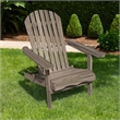 Geli Outdoor Adirondack Chair-Slatted Back-Gray Eucalyptus Wood