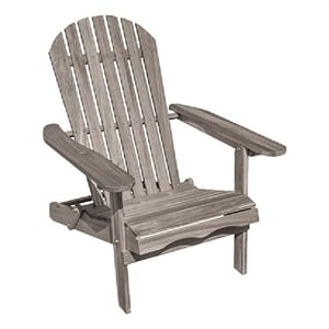 Geli Outdoor Adirondack Chair-Slatted Back-Gray Eucalyptus Wood