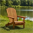 Geli Outdoor Adirondack Chair-Slatted Back-Natural Brown Wood