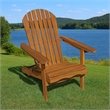 Geli Outdoor Adirondack Chair-Slatted Back-Natural Brown Wood