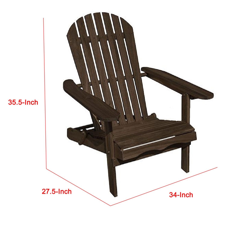 Geli Outdoor Adirondack Chair-Slatted Back-Weathered Gray Wood
