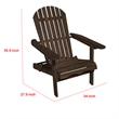 Geli Outdoor Adirondack Chair-Slatted Back-Weathered Gray Wood