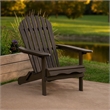 Geli Outdoor Adirondack Chair-Slatted Back-Weathered Gray Wood