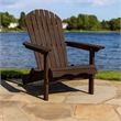 Geli Outdoor Adirondack Chair-Slatted Back-Weathered Gray Wood