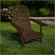 Geli Outdoor Adirondack Chair-Slatted Back-Weathered Gray Wood