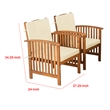 Kaila Outdoor Armchair Set of 2-Beige Cushions-Natural Brown Wood