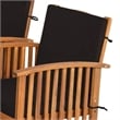 Kaila Outdoor Armchair Set of 2-Black Cushions-Natural Brown Wood
