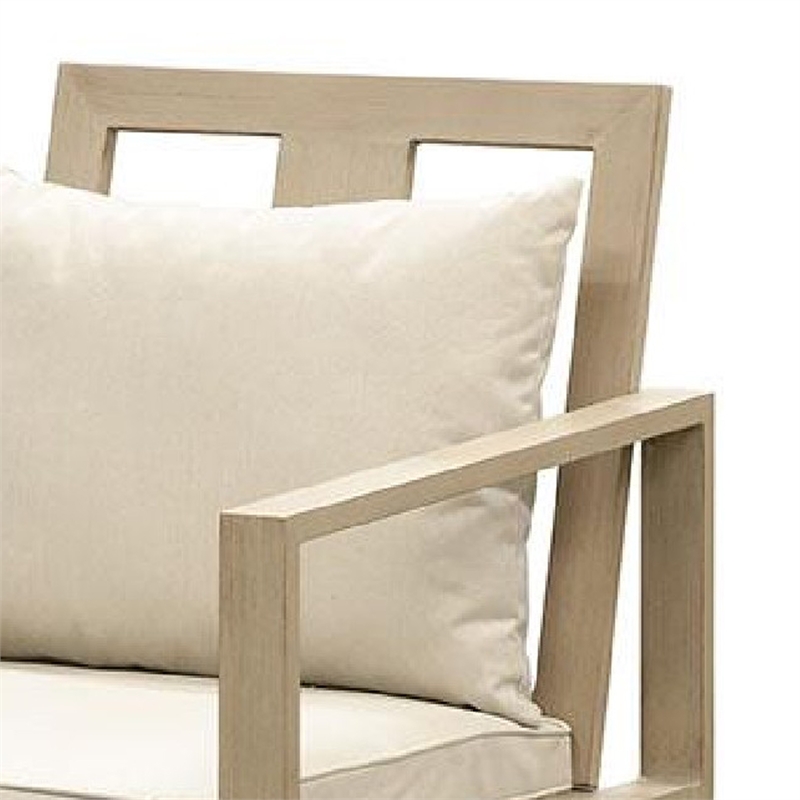 Beli Outdoor Armchair Set of 2-Washable Beige Covers-Natural Brown