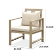 Beli Outdoor Armchair Set of 2-Washable Beige Covers-Natural Brown