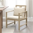 Beli Outdoor Armchair Set of 2-Washable Beige Covers-Natural Brown