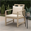 Beli Outdoor Armchair Set of 2-Washable Beige Covers-Natural Brown