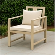Beli Outdoor Armchair Set of 2-Washable Beige Covers-Natural Brown