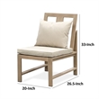 Beli Outdoor Side Chair Set of 2-Washable Beige Covers-Natural Brown