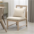 Beli Outdoor Side Chair Set of 2-Washable Beige Covers-Natural Brown