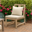 Beli Outdoor Side Chair Set of 2-Washable Beige Covers-Natural Brown
