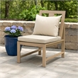 Beli Outdoor Side Chair Set of 2-Washable Beige Covers-Natural Brown