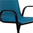 Feli Outdoor Stacking Chair Set of 2-Blue Mesh Fabric-Black Metal