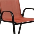 Feli Outdoor Stacking Chair Set of 2-Red Mesh Fabric-Black Metal