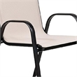 Feli Outdoor Stacking Chair Set of 2-Beige Mesh Fabric-Black Metal