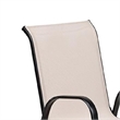 Feli Outdoor Stacking Chair Set of 2-Beige Mesh Fabric-Black Metal