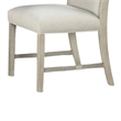 Hagy Side Dining Chair Set of 2-Natural Brown Solid Wood-Soft White Fabric