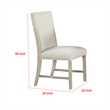 Hagy Side Dining Chair Set of 2-Natural Brown Solid Wood-Soft White Fabric