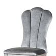 Hixe Side Dining Chair Set of 2-Silver Wood-Gray Fabric Cushioned Seats