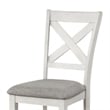Rone Side Dining Chair Set of 2-Rustic White Rubberwood-Gray Fabric