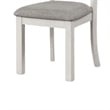 Rone Side Dining Chair Set of 2-Rustic White Rubberwood-Gray Fabric