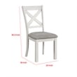 Rone Side Dining Chair Set of 2-Rustic White Rubberwood-Gray Fabric