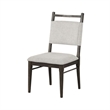 Oline Side Dining Chair Set of 2-Dark Walnut Brown Wood-Light Gray Fabric