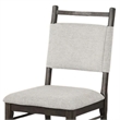 Oline Side Dining Chair Set of 2-Dark Walnut Brown Wood-Light Gray Fabric