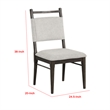Oline Side Dining Chair Set of 2-Dark Walnut Brown Wood-Light Gray Fabric