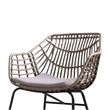 Niya Outdoor Patio Chair Set of 4-Natural Brown Rattan-Black Steel