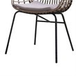 Niya Outdoor Patio Chair Set of 4-Natural Brown Rattan-Black Steel