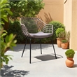 Niya Outdoor Patio Chair Set of 4-Natural Brown Rattan-Black Steel