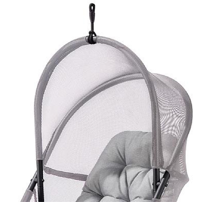 Bery Patio Hanging Swing Chair-Cushioned Light Gray Mesh