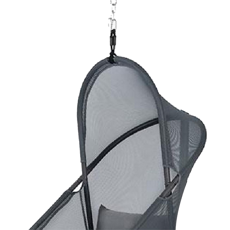 Cery Outdoor Hanging Swing Chair-Cushioned Dark Gray Mesh